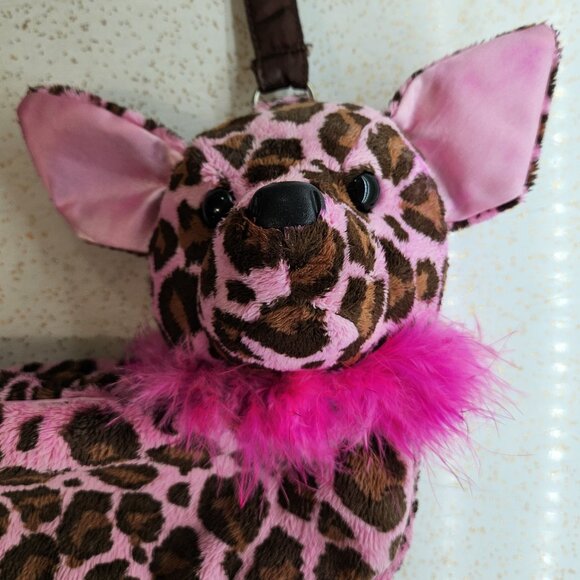 Pink & Brown Stuffed  Dog Purse - Picture 3 of 6